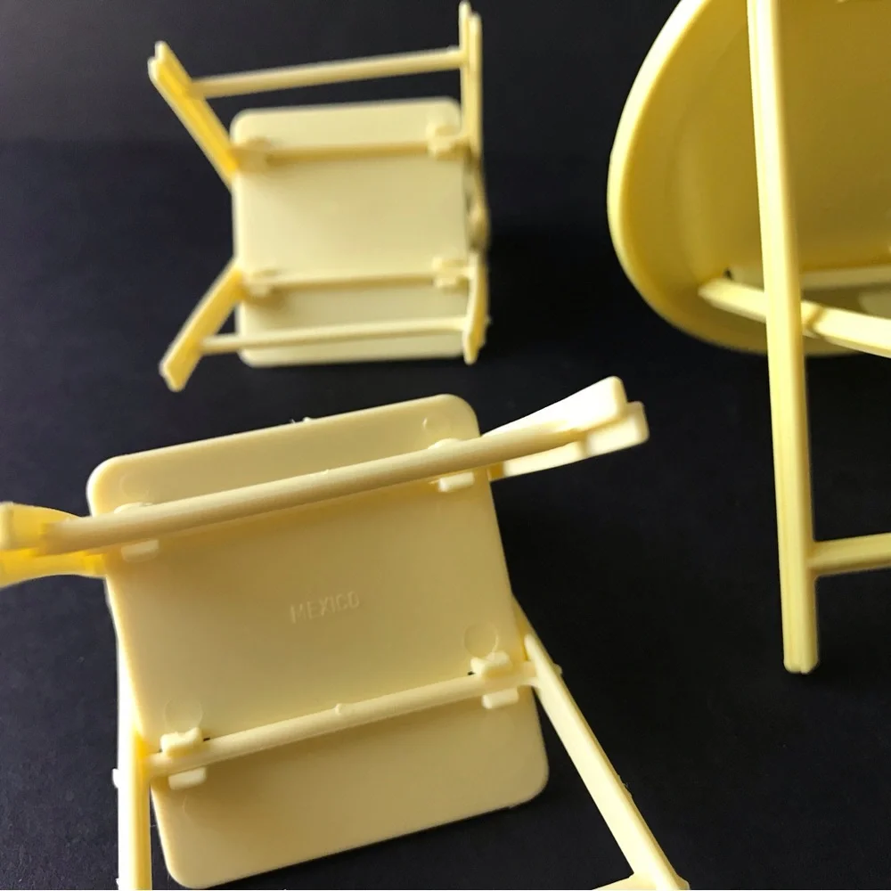 Vintage Barbie Yellow Folding Table and Chairs Set